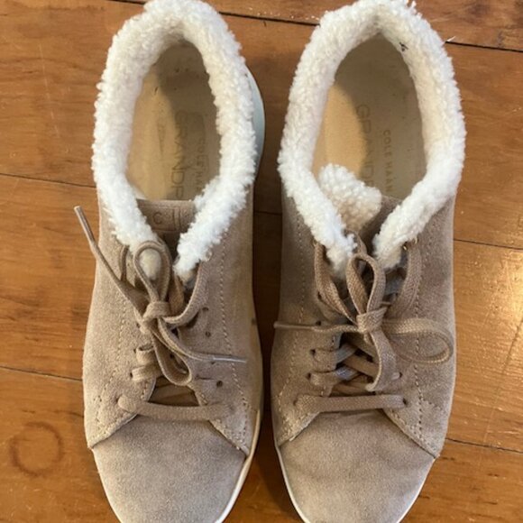 Cole Haan tan suede faux fleece lined sneakers. Super light, soft and comfy. - Picture 2 of 10
